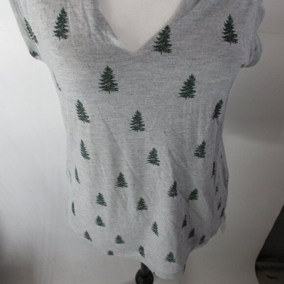 Grayson/Threads Women's Gray Top w Trees Size Small - Picture 3 of 7